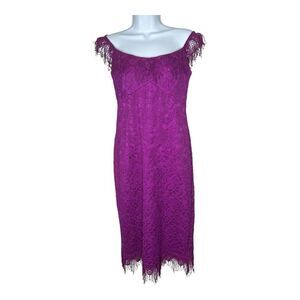 Vintage Nicole Miller Dress Womens Size 6 Lace Crochet‎ Shift Cocktail Party